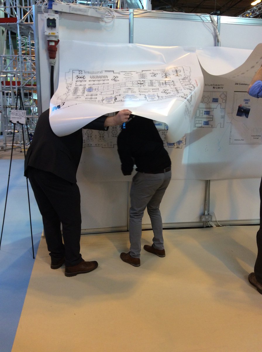 Bluebeam's tweet photo. The struggle is real! Drawing Reviews on paper vs. in Revu on day 2 of the #bluebeamchallenge at #UKCW. #godigital #digitalvspaper https://t.co/At8ygLbKOg
