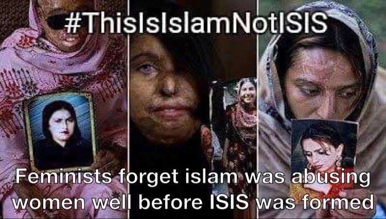 truthophobes's tweet photo. #ThisIsIslamNotISIS
Feminists excuse islams abuse of women by blaming ISIS
They forget islam was abusing women well before ISIS was formed https://t.co/BvxfSARDo6