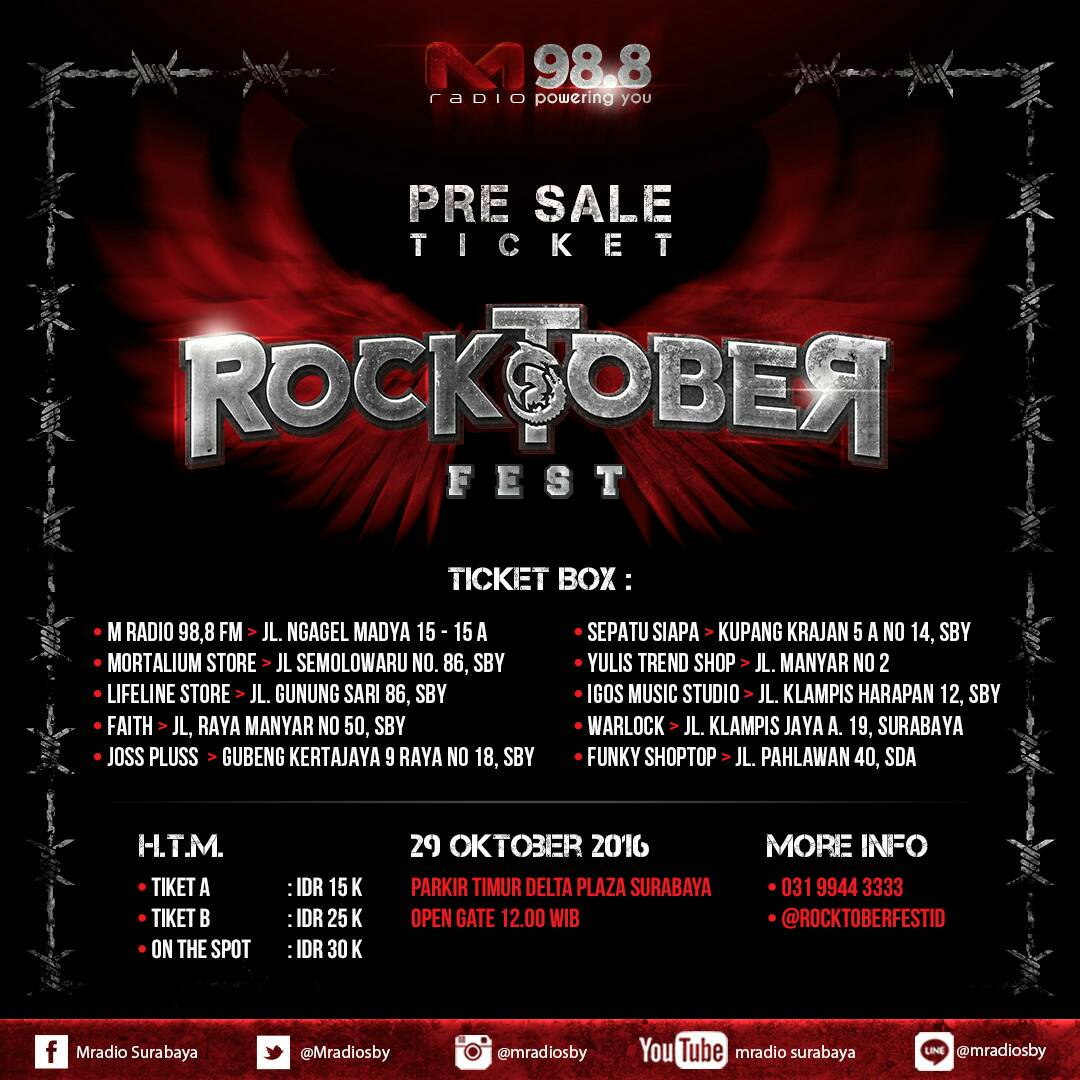 SUB_METALHEAD's tweet photo. Presale #RocktoberFest2016 bisa Kalian dapatkan disini Lur. https://t.co/txFQ3zmtY2