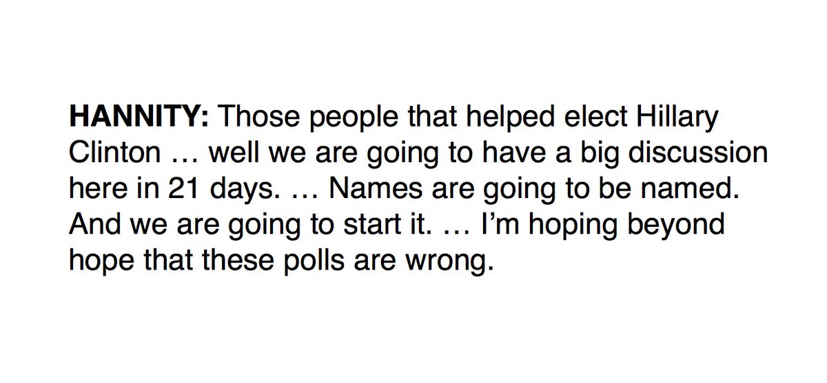 oliverdarcy's tweet image. Rough transcript of what Hannity just said on radio. He doesn’t seem too optimistic about Trump’s chances? Notice how “helped” is past tense