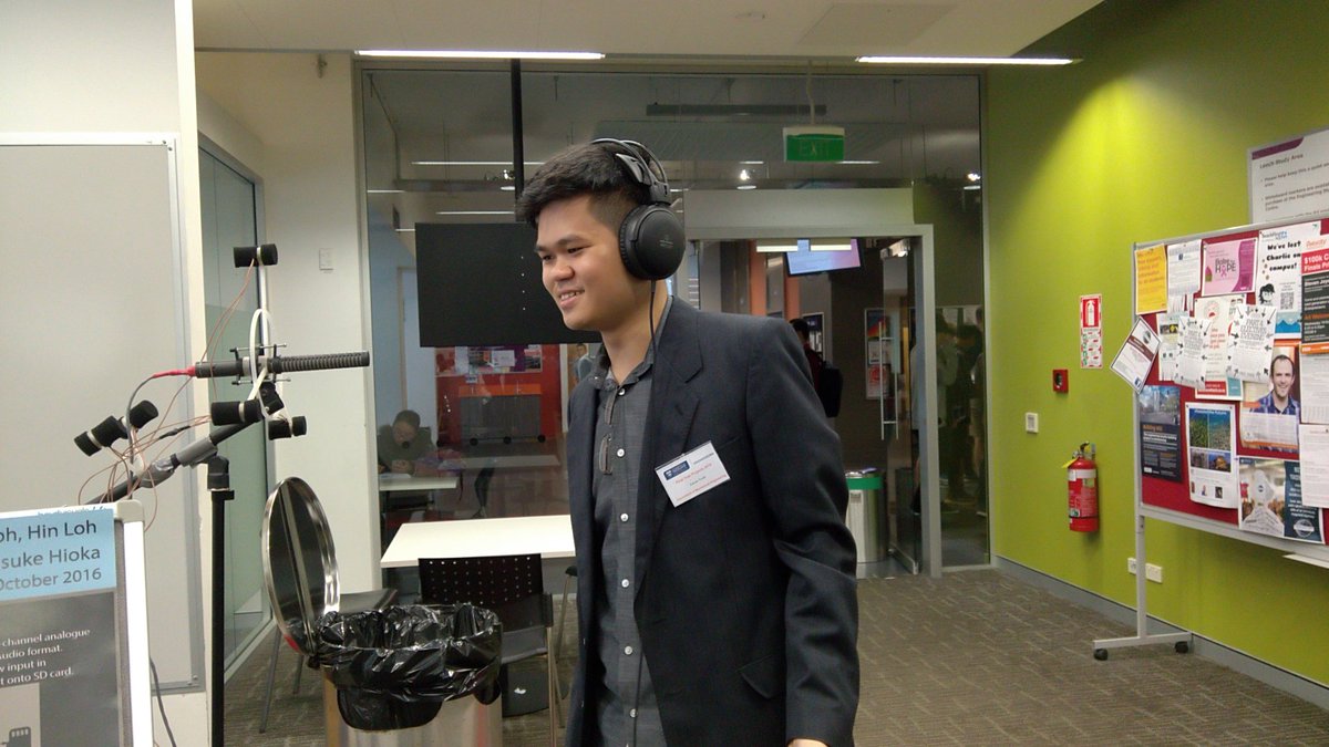 AaronYeoh's tweet photo. Doing UAV audio demo now in Leech Study Area, Engineering Building, UoAuckland. https://t.co/zm0qLwrnA7
