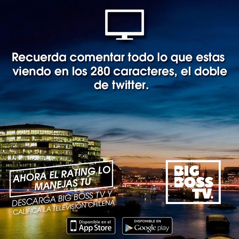 Recuerda comentar todo lo que estás viendo en 280 caracteres ¡¡el doble de twitter!!
Android: goo.gl/ydYF4G