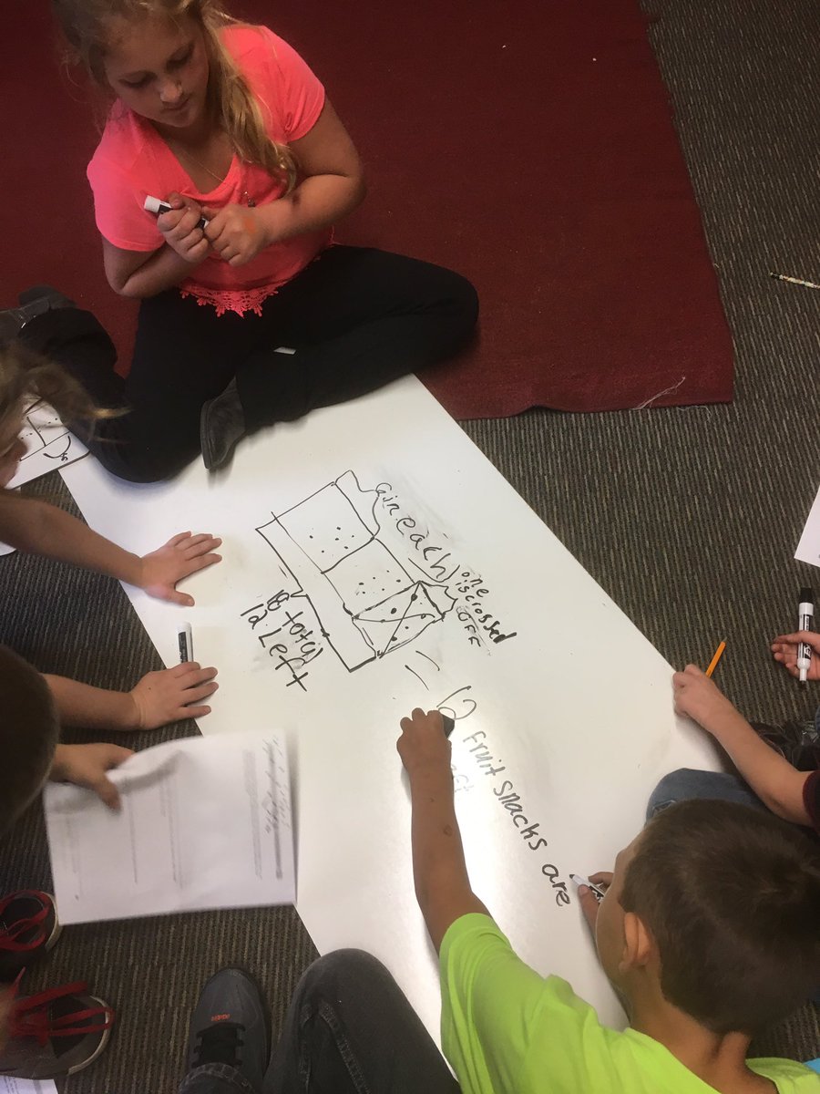 Using our new large white boards in groups to solve multi-step math problems. #mathtalk