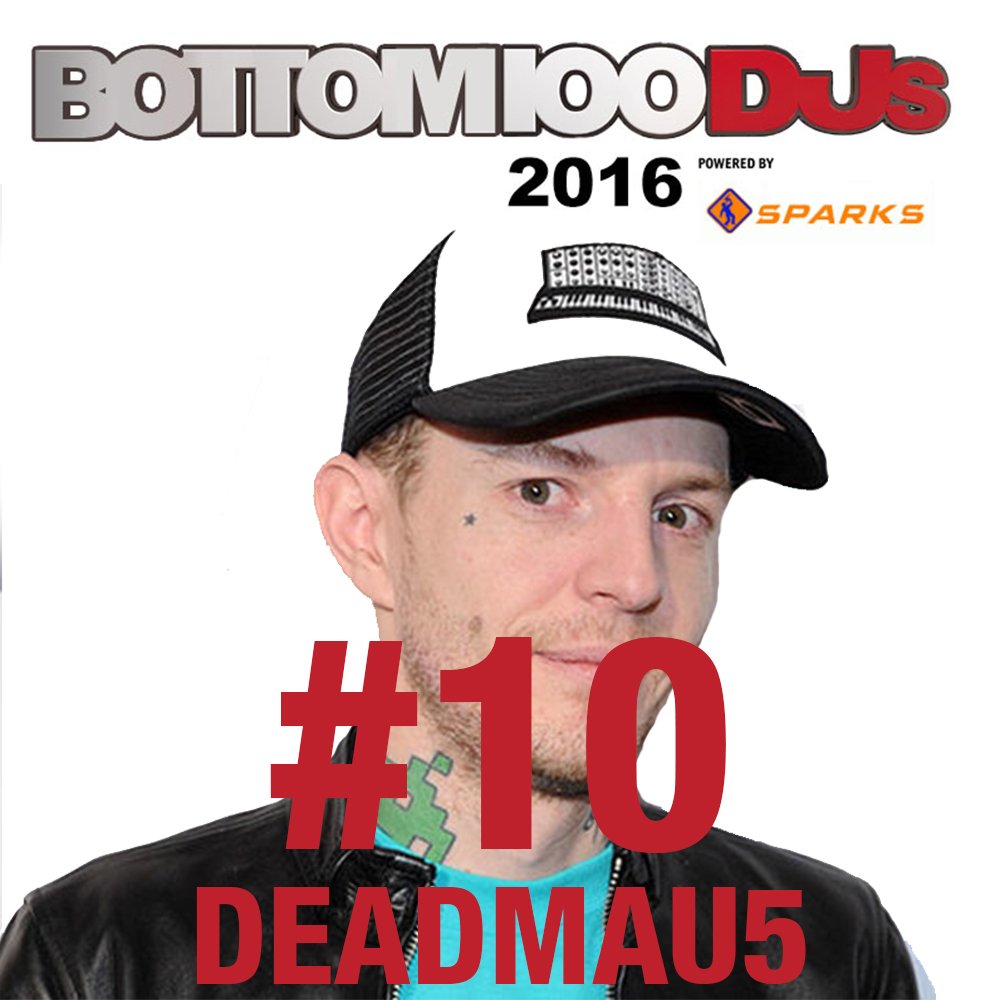 bottom100DJS's tweet photo. Down to #10 is a previous winner... the mighty mouse himself @deadmau5 #Bottom100DJs https://t.co/vcf5xDJygy