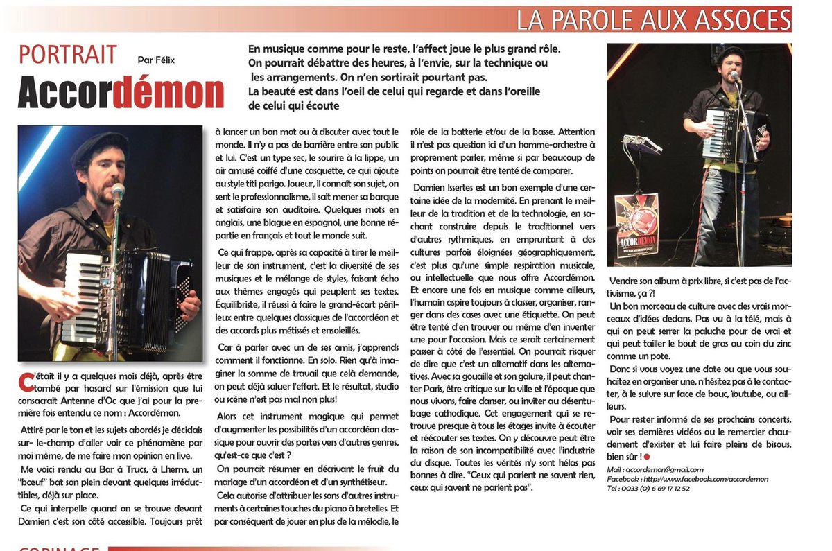 NicoMontanard's tweet photo. Portrait de Damien Accordémon par Le Lot En Action .. Il sera présent samedi à @OdysseeBattuta à @laseynesurmer #OdysseeBattuta https://t.co/G2A1Q5wslU