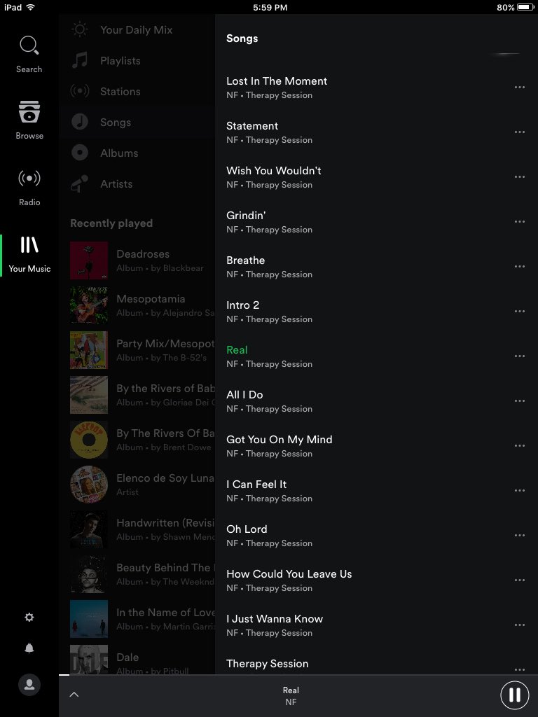 valeriamej's tweet photo. @nfrealmusic You Have Taken Over My @Spotify Song List😂❤️🙏🏻 https://t.co/57PMTLB8fj