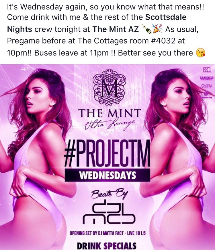 marissa013riley's tweet photo. 10pm Pregame at the cottages #4032, buses leave at 11pm! @ScottsdaleNites @themintAZ #MintWednesday https://t.co/EP66iFKPLu
