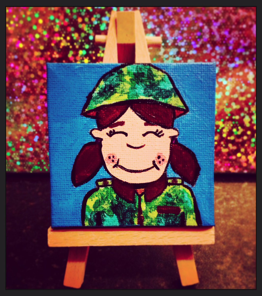 Commissioned mini canvas 🎨 #notforsale #minicanvas #minicanvasart #army #armygirl #britisharmygirl #bethebest #art  #unique #gift #happydaze