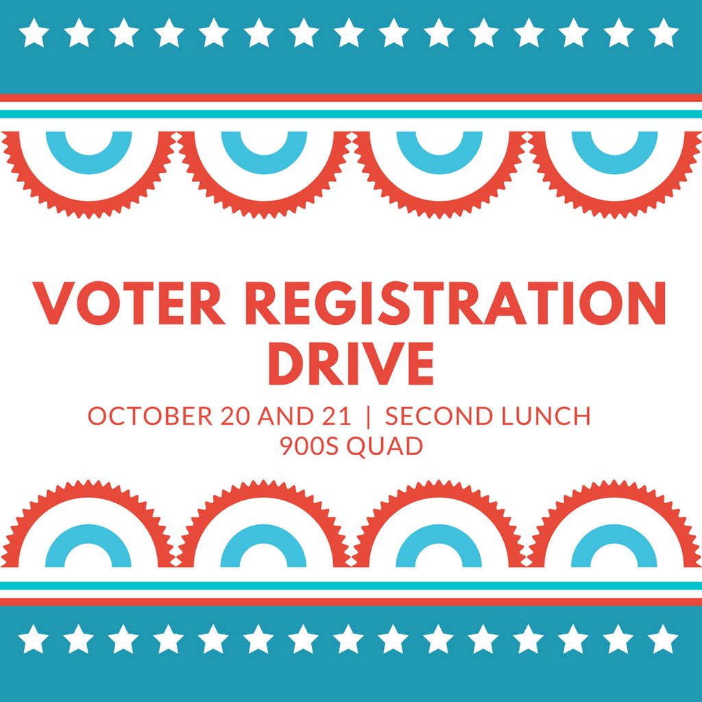CentennialJSA's tweet photo. T-MINUS 19 DAYS UNTIL ELECTION DAY!! Are you turning 18 before election day? If so, come out to register to vote! https://t.co/spShragY0L