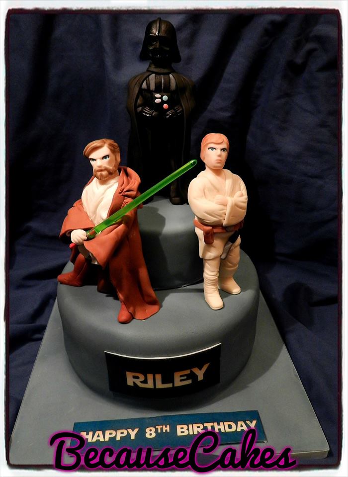 AmandaAnnGraham's tweet photo. His Favourite #StarWars characters for Riley's #birthdaycake #darthvader #lukeskywalker #obiwan #lucasfilm #lightsaber #handmade #edibleart https://t.co/Gwe3hHa5eJ