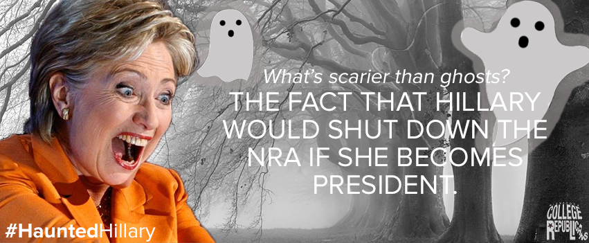 MNCRs's tweet photo. HRC: "I support the 2nd Amendment" ...yeah right. #HauntedHillary https://t.co/8ULNpz7bE1