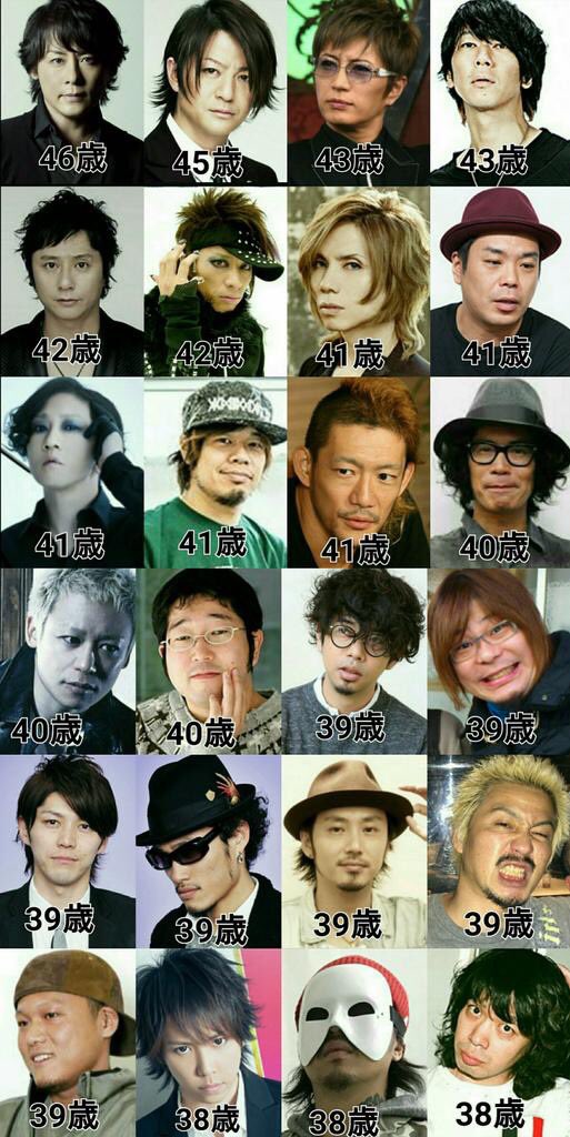 Pakuri_Tweet_'s tweet photo. 30過ぎたバンドマンは、年齢より見た目が若かったり、貫禄が凄かったりで実年齢が分かりにくい。#ヴォーカル編 https://t.co/3UTRp5Rvng