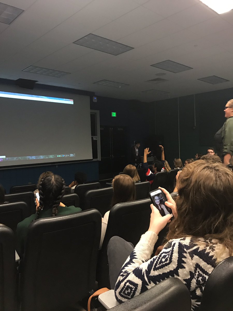 GroovyCory's tweet photo. Video goes out. Room screams "It was the Russians." #MIfirstelection #JRN300 #debatenight https://t.co/JnCF9kpDbE