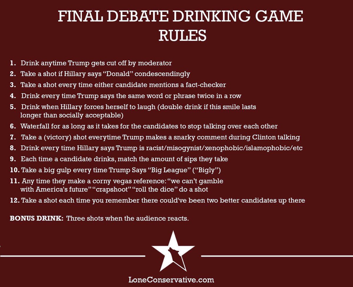 LoConservative's tweet photo. We are sincerely sorry to everyone playing our drinking game. This is getting ugly. https://t.co/2JGISCqG3G