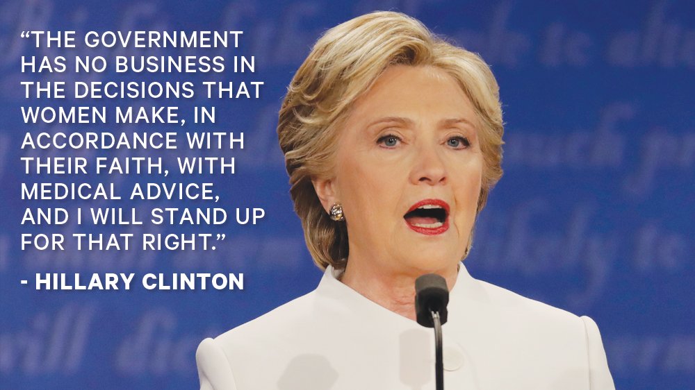 Hillary Clinton on abortion: "The government has no business in the decisions that women make" bit.ly/2ejLxwR #Debate
