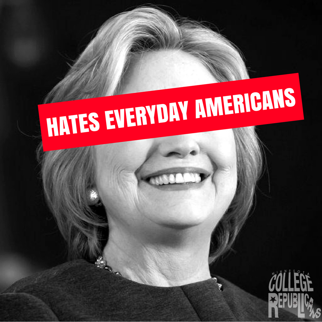 MNCRs's tweet photo. She says "when the middle class does better, everyone better"...but she hates everyday Americans. #HauntedHillary https://t.co/fqkQuZiJ8B