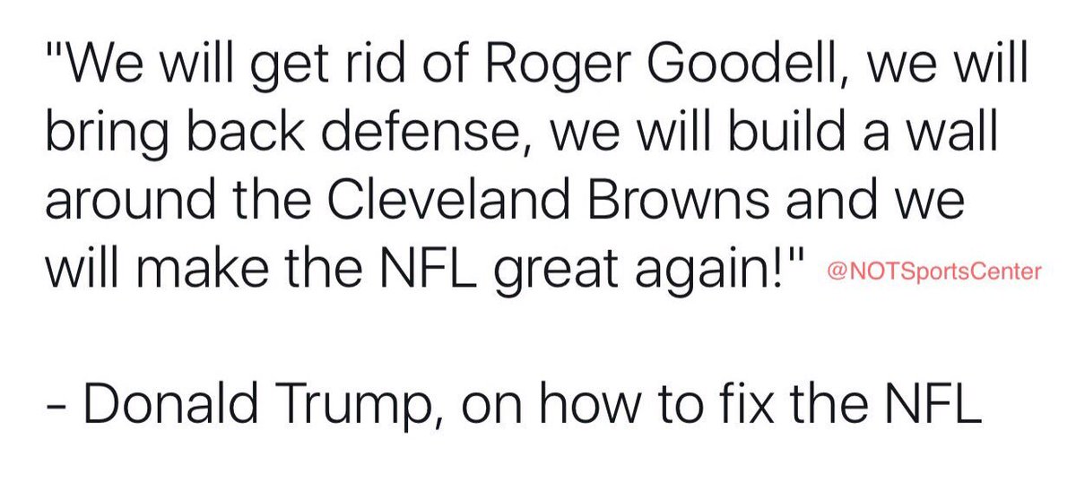 NOTSportsCenter's tweet photo. Donald Trump's plan for fixing the NFL: #debatenight https://t.co/uWwZihVrev