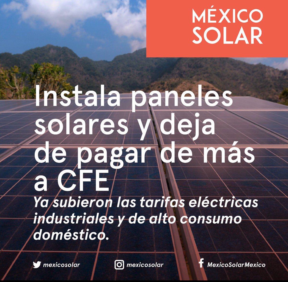 MexicoSolar's tweet photo. ¡Deja de regalar tu dinero y escoge México Solar!☀️🍃 #FelizMiercoles #paneles #solar #solarenergy #panelessolares https://t.co/6B4XPxW1zV