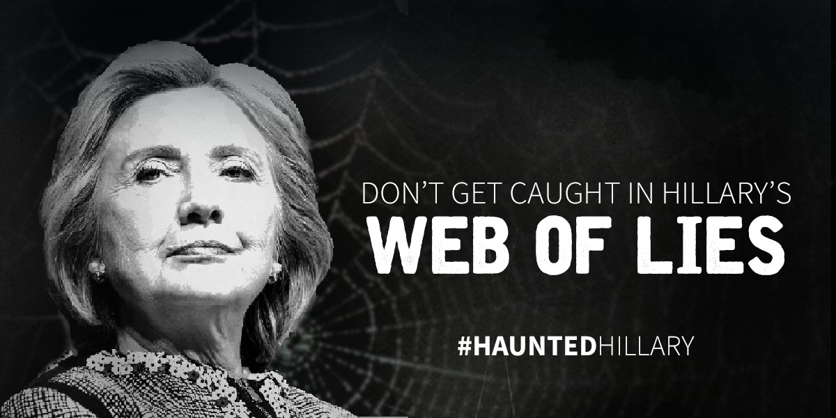 KansasCR's tweet photo. We know better than to believe @HillaryClinton’s web of lies. #HauntedHillary https://t.co/tDtFEf8sz4