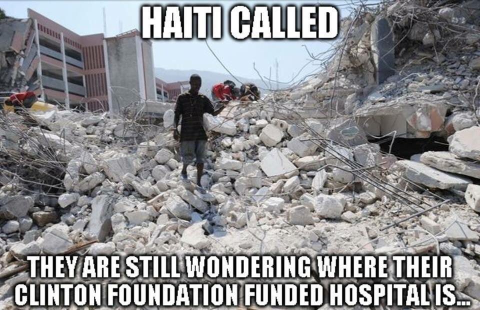 NavyFlyBoyUSA's tweet image. Has anyone ever heard anyone from Haiti praising the Clinton Foundation??? #tcot #ccot #gop #maga
