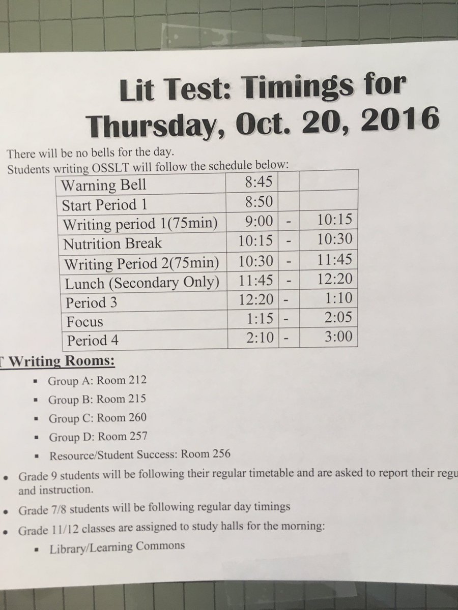 ChippewaPains's tweet photo. Dear grade 10s and stupid 11s, don't be fooled by these posters, the literacy test is not lit.  I repeat not lit https://t.co/KQDzPxY0BJ