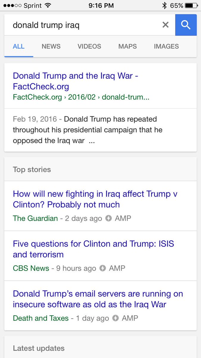 FoxIssues16's tweet photo. I googled Donald Trump Iraq #Foxissues https://t.co/aQaX0JwjDE