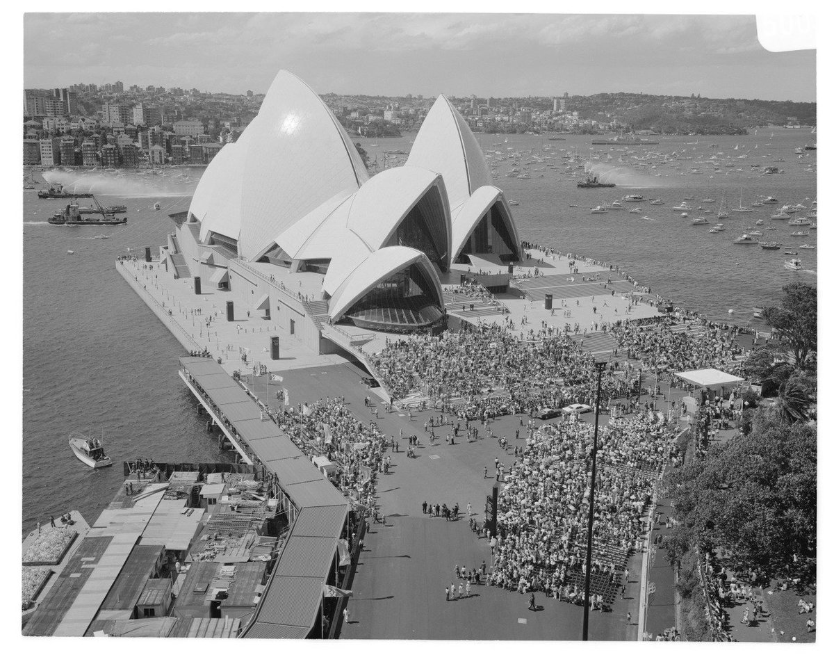 Throw Back Thursday to 43 years ago today - October 20, 1973 - the opening of the <a href="/SydOperaHouse/">Sydney Opera House</a>. #TBT