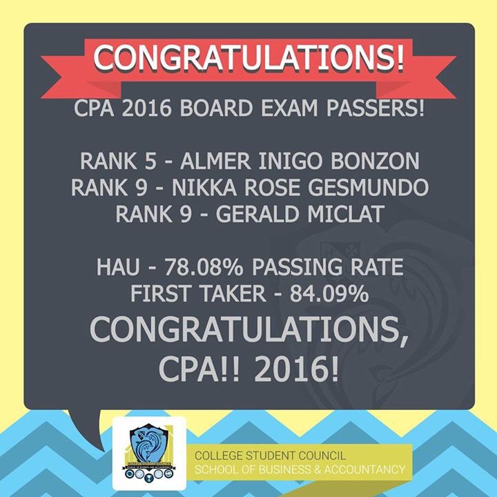 CSCCBAOFFICIAL's tweet photo. CONGRATULATIONS CPA 2016 PASSERS! WE ARE ALL PROUD OF YOU!! LAUS DEO SEMPER! 🎉🎉🙏🏻 https://t.co/Uiy1id4AUR