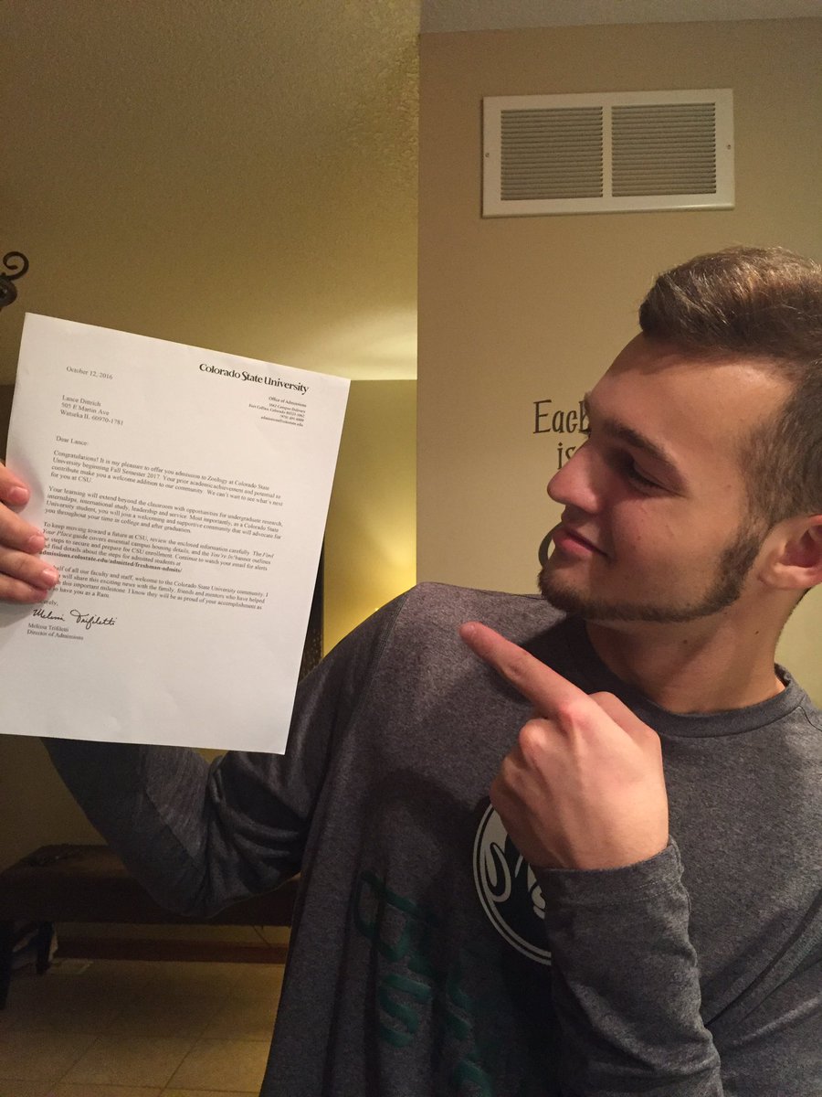 lancedittrich's tweet photo. Now I'm officially #colostatebound 💚Proud to be able to call myself a Ram 🐏 https://t.co/838MSnlBEw