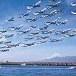 この光景を見てみたい？同じ場所・同じ時間帯の飛行機を撮り続け1枚にした写真!