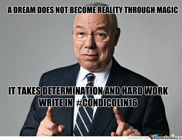 CondieColin's tweet photo. Real leadership not talk...write in Condi Rice and Colin Powell #condicolin16 #debatenight #KellyFile #ChrisWallace https://t.co/6ahtBBdzB7