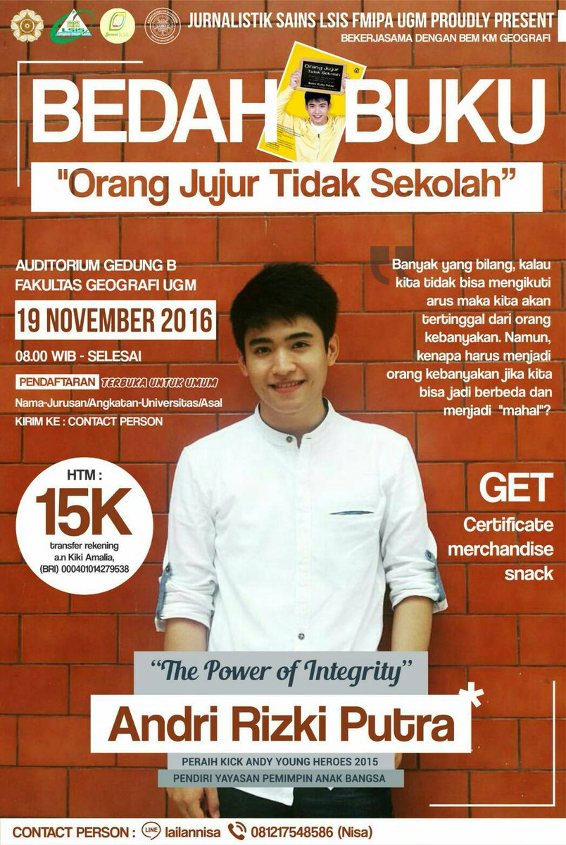 Ayo daftar dan ajak temen, saudara, keluarga, gebetan, atau pacarmu!
Cuma 15k lho, dan pastinya di sini nambah wawasan dan kenalan juga 😄