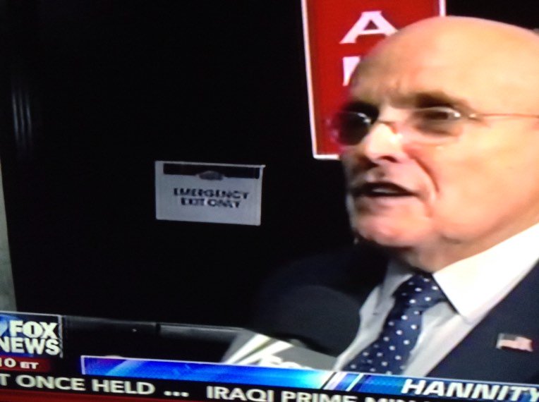 deedeekeith32's tweet photo. How profound! "EMERGENCY EXIT ONLY".     FOX NEWS CHANNEL https://t.co/I37ExRb455