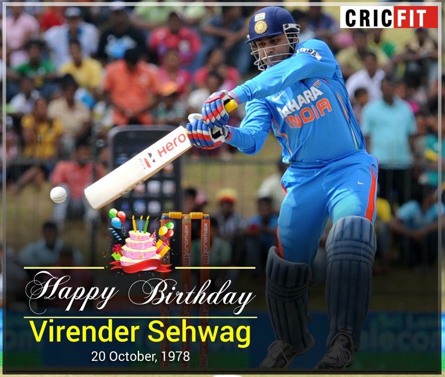 CricFit's tweet photo. Cricfit Wishes Virender Sehwag a Very Happy Birthday! https://t.co/qOeSdTUv4D