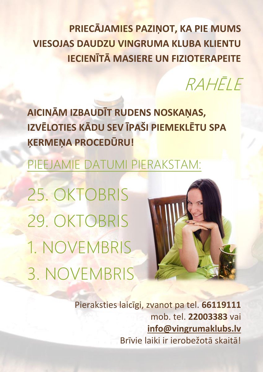 Vēlies sevi palutināt rudenī? Ķermeņa SPA procedūra ir tas, kas TEV ir nepieciešams! Piesakies laicīgi! #Vingrumaklubs