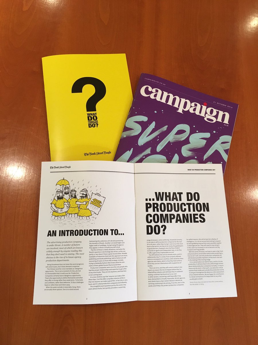 APALondon's tweet photo. Make sure to get your hands on a copy of the @BeakStreetBugle supplement in today's @Campaignmag. Great work BSB 👏👏👏 https://t.co/4dF17GnVMY