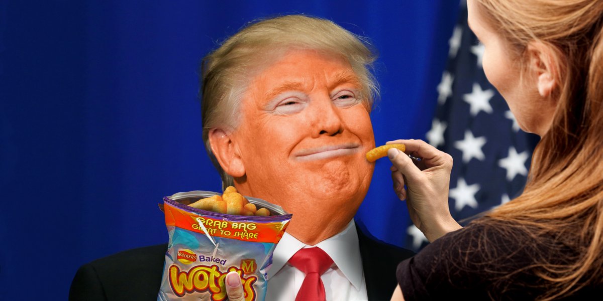 mockeree's tweet photo. Trump's make-up artist puts on his game face https://t.co/vacH0jIKmT