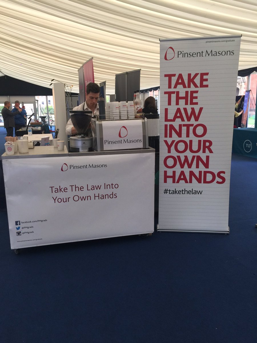 PMgradsBelfast's tweet photo. Pinsent Masons coffee cart all set up, ready for @QueensUBelfast law fair today! See you all soon!! ☕️🍪 https://t.co/B9hzzDnwvk