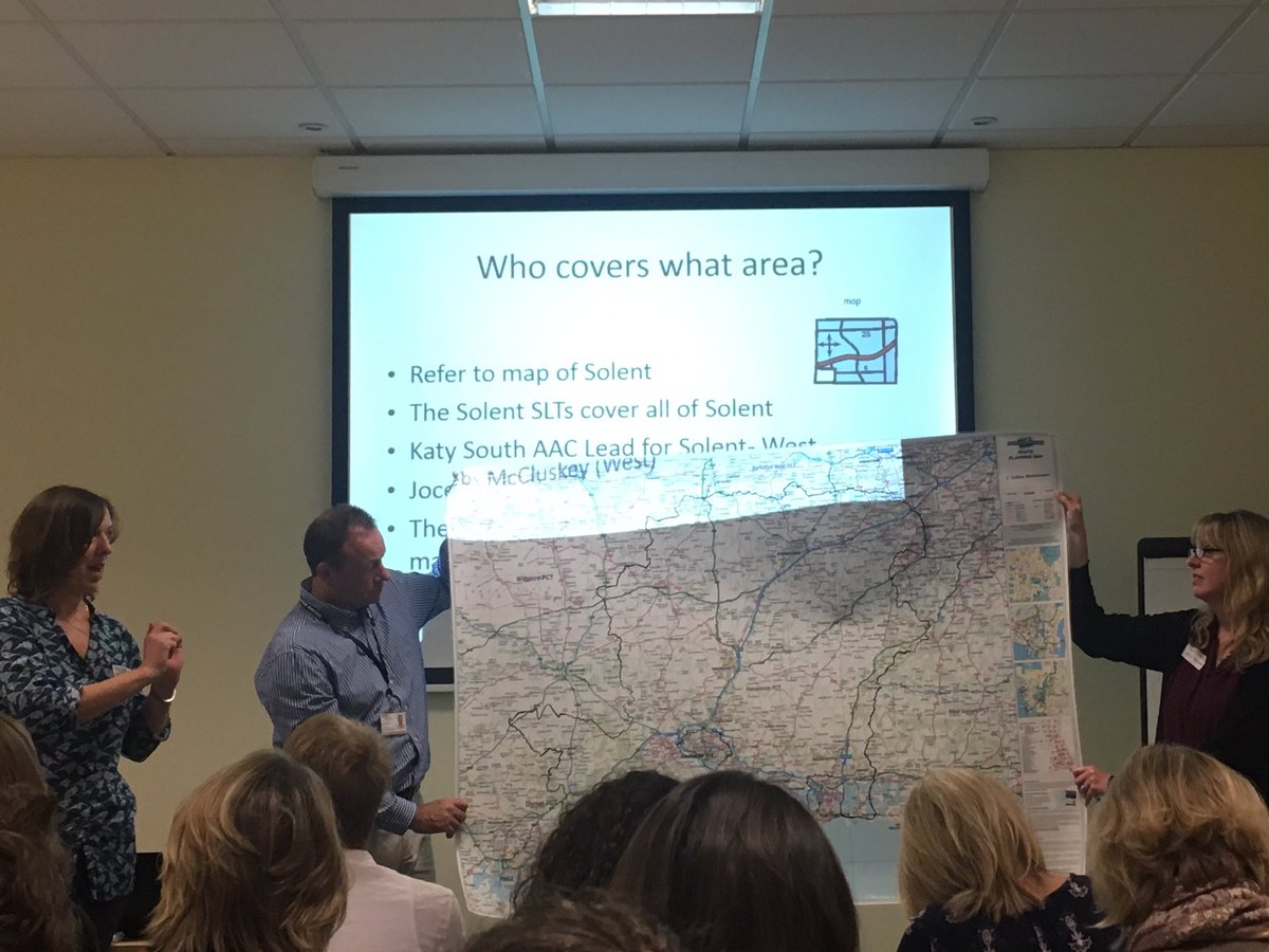 AceCentre's tweet photo. Katy South and Angie Smith showing us their patch with the glamorous assistant Martin Fisher. #LAACES https://t.co/IpGbnh0AFo
