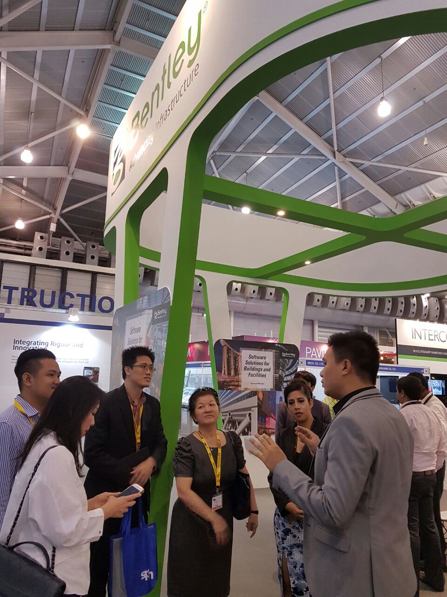 BentleyAsia's tweet photo. Excited delegates keeping us busy at #BuildtechAsia2016 Come over to @BentleyAsia booth #BIM #RealityModeling #infrastructure #technology https://t.co/r6lIEPR0OX