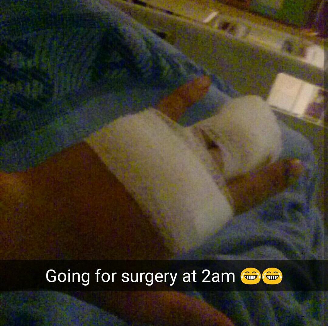 LoftyDark's tweet photo. This is pretty fucked up

(Happened 3 days ago)
Can't play cards or cycle 
Thanks to @Wolfydark2  who sent me to the hospital https://t.co/ZSqDWQSs1P