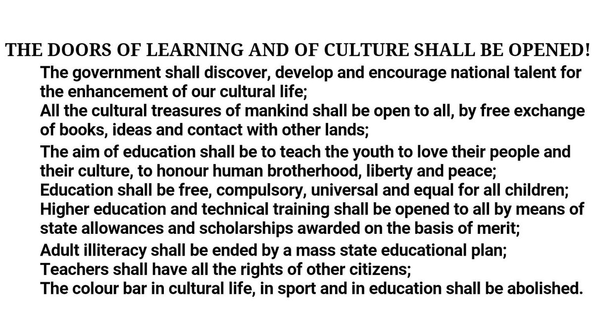 Clint_ZA's tweet image. In @MYANC&apos;s defence, the Freedom Charter never promised free Higher Education.
#FeesMustFall
@alechogg @BizNewsCOM  @SAPresident