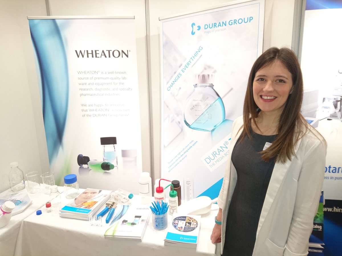 LabBottles's tweet photo. Siobhan is @VWR event Radisson Oslo today on stand 33 #VWRdagen2016 See new @DURAN_Labware @WheatonProducts & #Azlon https://t.co/X3YLLGIFY6 https://t.co/dNCdwnlze9
