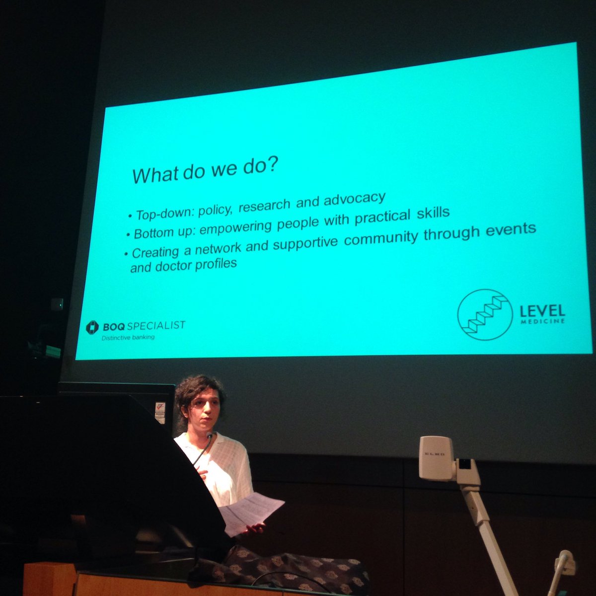 DrSarahMcLain's tweet photo. Our CEO @josephine__dc opens the seminar by speaking about what we do at @levelmed #genderequity #WomenInMed #WomenInSurgery #levelmed https://t.co/JHqBfLdbka