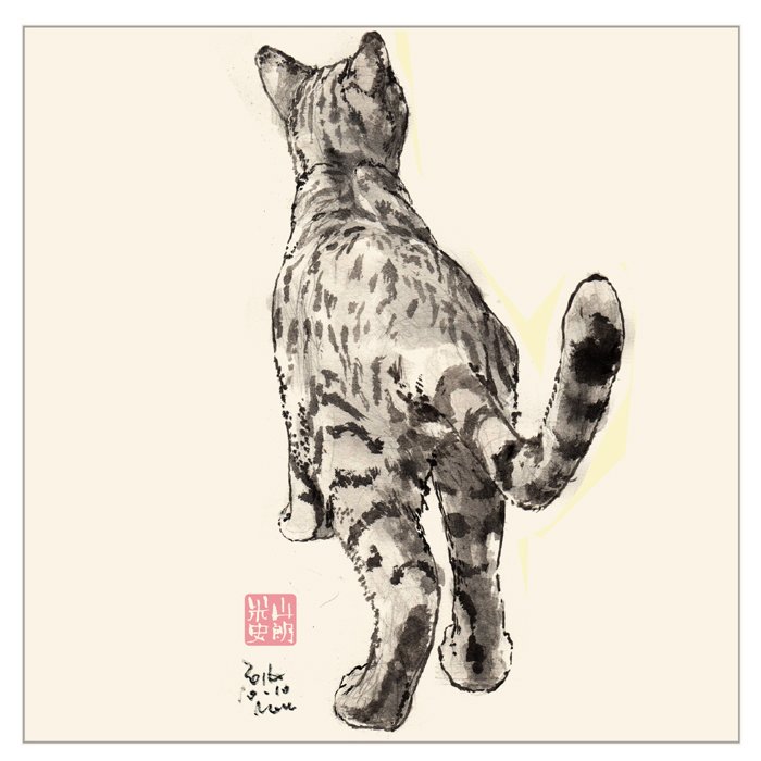 猫とデッサン 米山史朗 ネコの即興スケッチです 後ろ姿のネコ です ネコ 猫 キャット イラスト スケッチ デッサン クロッキー 線画 筆画 墨絵 墨 イラストレーター 米山史朗 白黒 脱力 Cat Illustration Illustrator T Co