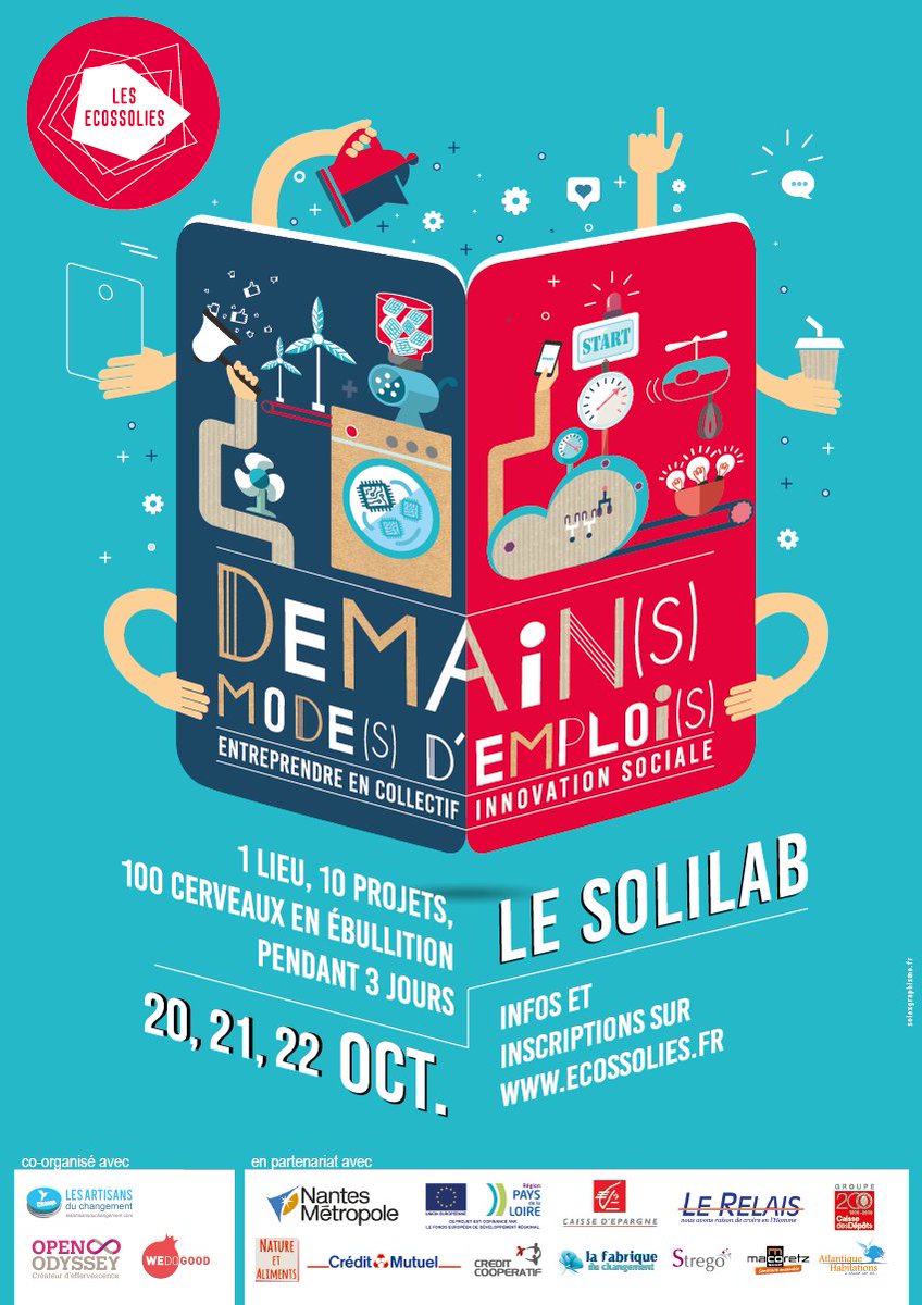 pack1530's tweet photo. Du 20 au 22 octobre, Demain(s) Mode(s) d’Emploi(s) s’invite au @Solilab de Nantes ! #entrepreneur #projets #idées https://t.co/oQBsIILJDl