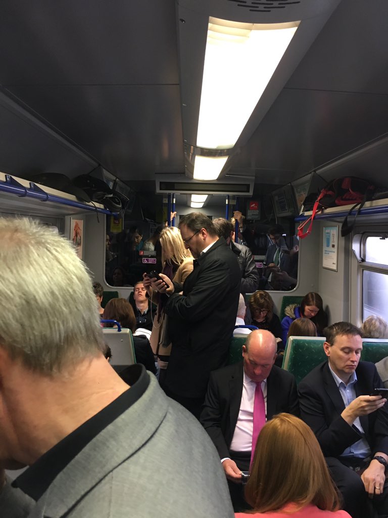 James_Polston's tweet photo. @greateranglia what is going on with the 0753 from wickford to Liverpool Street?! Train is rammed and we are at a standstill https://t.co/lKjj2gQgDF