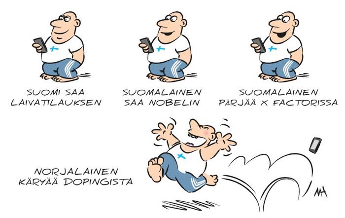 Kyllä se suomalainenkin osaa iloita. (Kuva: Martti Hänninen 19.10.2016)
