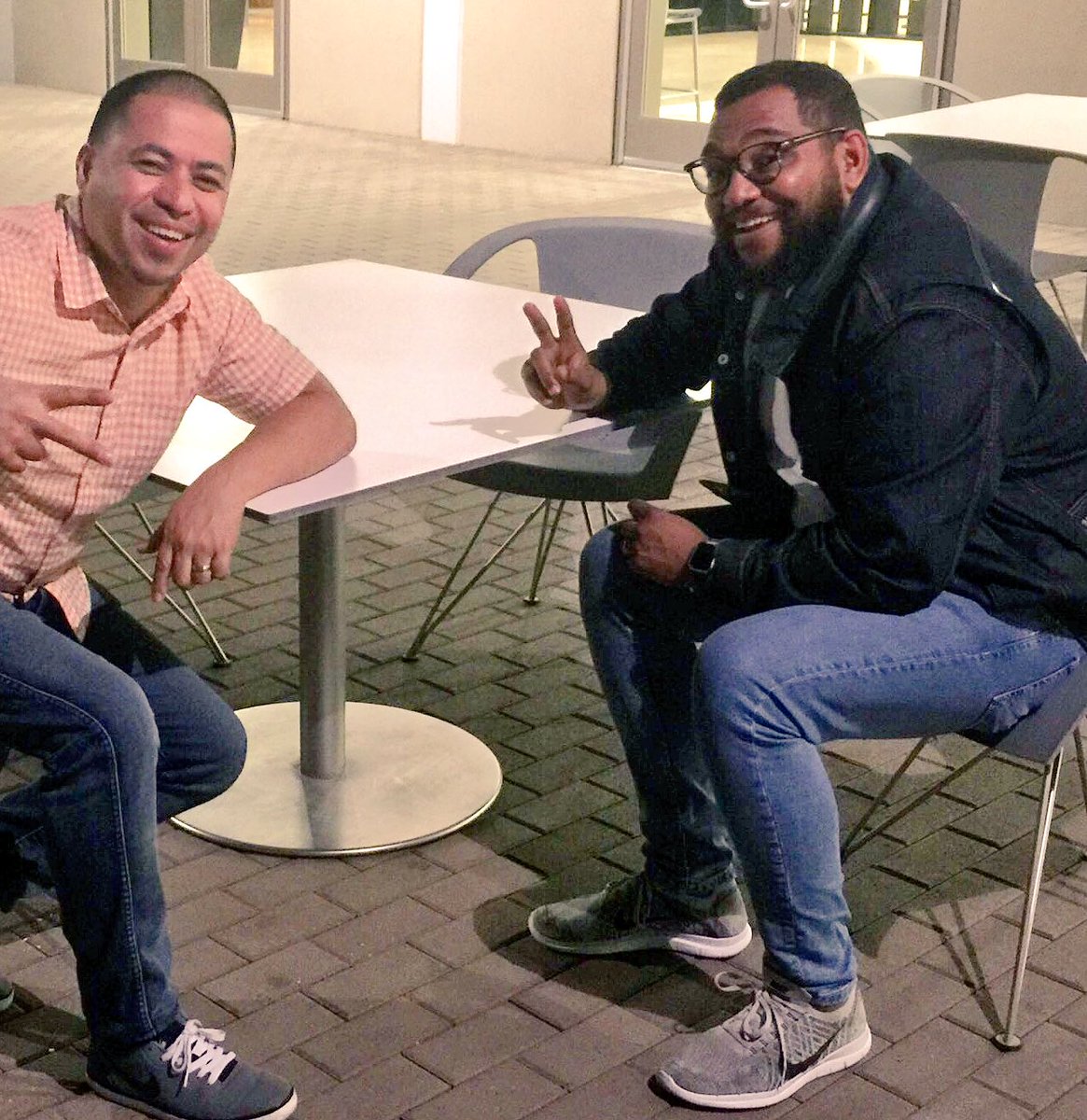 danohlerking's tweet photo. my new friend pastor lamont hartman on the right talking with mario gamez closing down #ARC16OC at midnight. #lastonestoleave https://t.co/ViV9tr2Fa7
