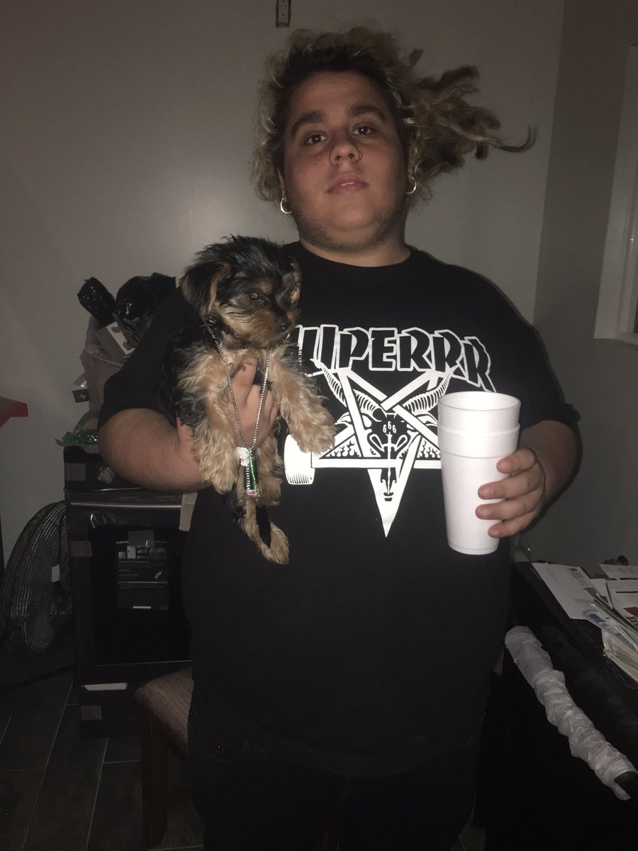 _FatNick's tweet image. My step son chewy wearin my chain he look so handsome with a 2016 Toyota Prius on his neck